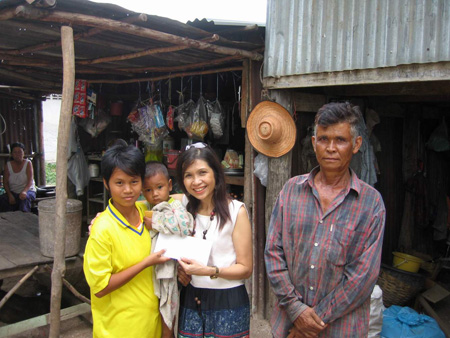 Donation at Phichit, Thailand