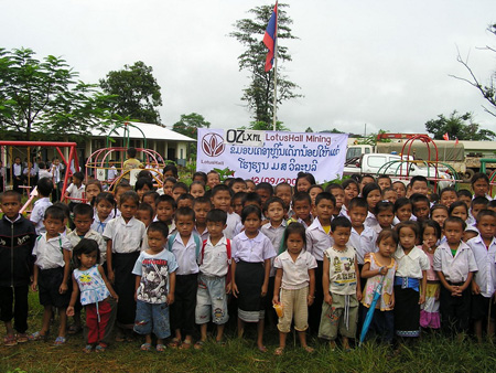 Donation at Veelaburi School, Lao PDR, 2007